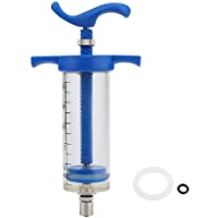 Los mejores  - idalinya Jeringuilla de Acero plástica 50ml de la jeringa Veterinaria Aves de Corral agrícolas Animales Equipo dical